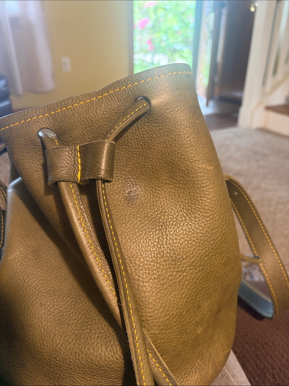KMM and Co Blue Green Leather Bucket Bag - Women - Picture 11 of 11